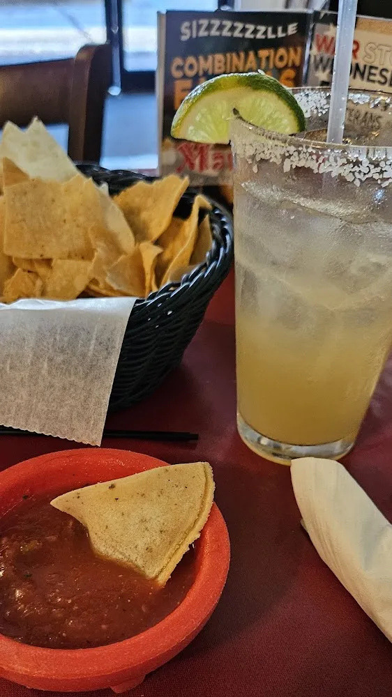Chips and Salsa with a Margarita